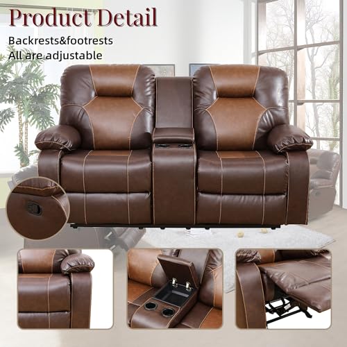 Caberryne Brown Leather Recliner Sofa Set