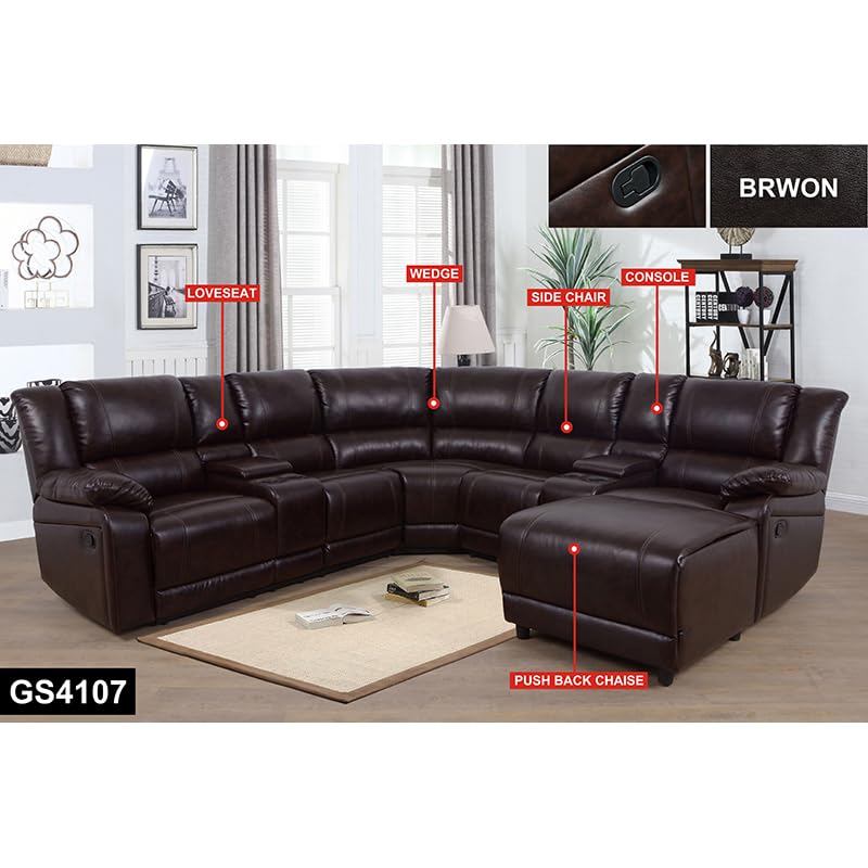 Modular U-Shaped Reclining Sectional Sofa Set