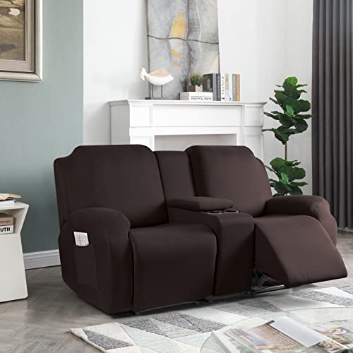 Reclining Loveseat Slipcover with Console - 4 Pieces