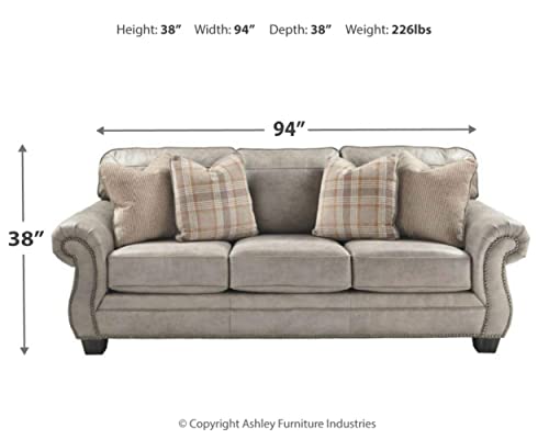 Ashley Olsberg Gray Faux Leather Queen Sofa Sleeper