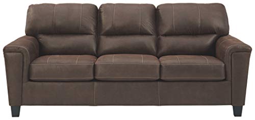 Navi Brown Faux Leather Queen Sleeper Sofa
