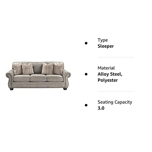 Ashley Olsberg Gray Faux Leather Queen Sofa Sleeper