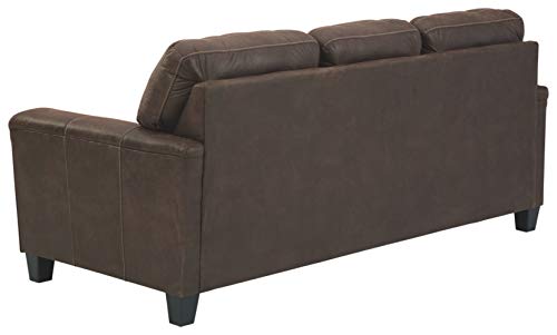 Navi Brown Faux Leather Queen Sleeper Sofa