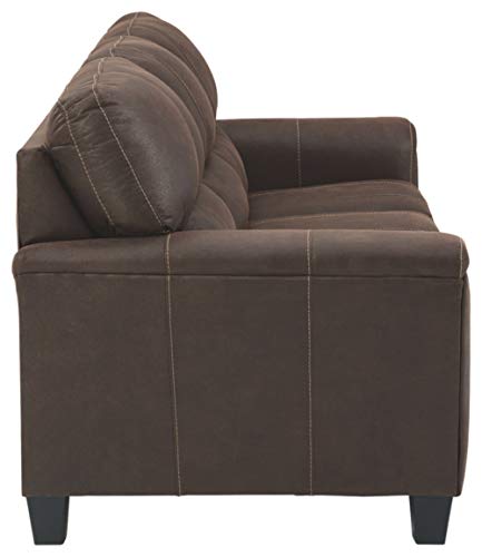 Navi Brown Faux Leather Queen Sleeper Sofa