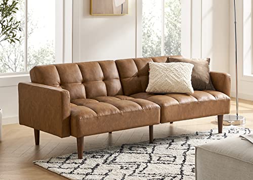 Mopio Aaron Small Futon Sofa in Pecan Brown