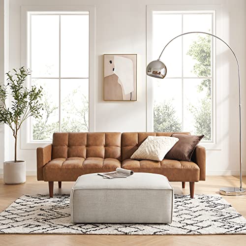 Mopio Aaron Small Futon Sofa in Pecan Brown