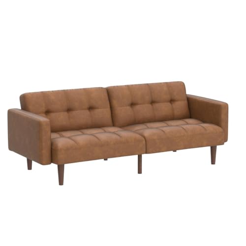 Mopio Aaron Small Futon Sofa in Pecan Brown
