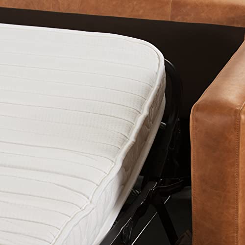 Cognac Tan Italian Leather Pull-Out Sofa