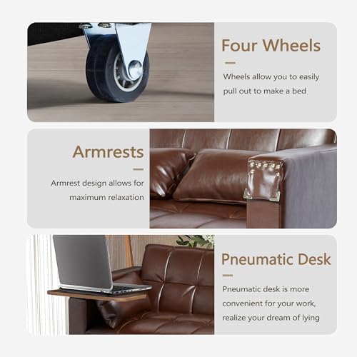 3-in-1 Convertible Sofa Bed with Adjustable Backrest
