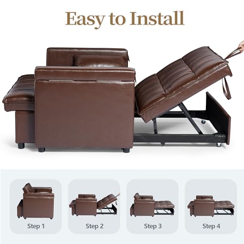3-in-1 Convertible Sofa Bed with Adjustable Backrest