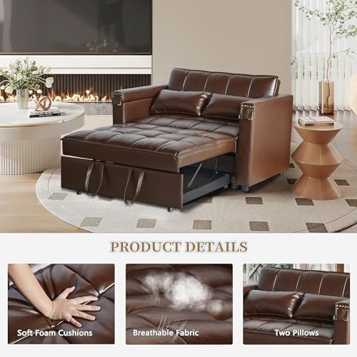 3-in-1 Convertible Sofa Bed with Adjustable Backrest