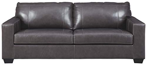 Morelos Contemporary Gray Leather Sleeper Sofa