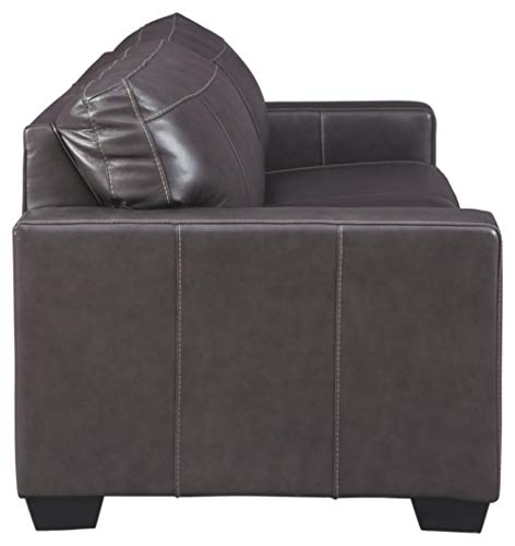 Morelos Contemporary Gray Leather Sleeper Sofa