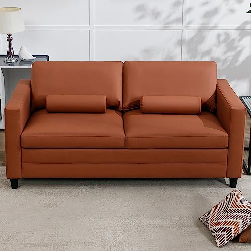 Faux Leather Full Size Pull-Out Sofa Bed