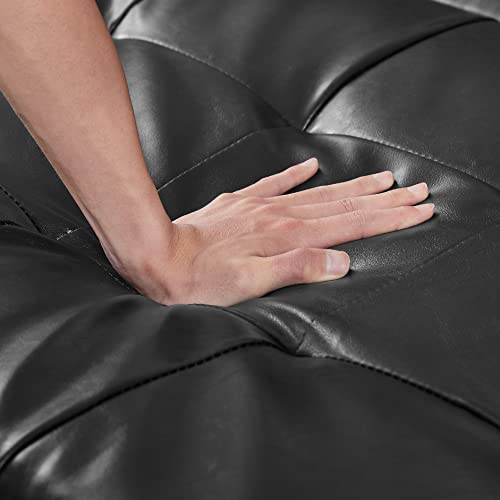 Black PU Leather Sleeper Sofa with Reversible Chaise