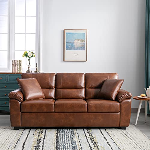 Modern Fort Faux Leather Sofa Couch for Any Space