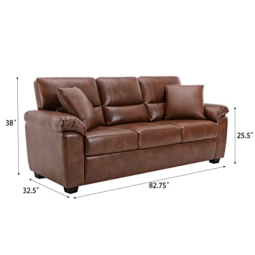 Modern Fort Faux Leather Sofa Couch for Any Space