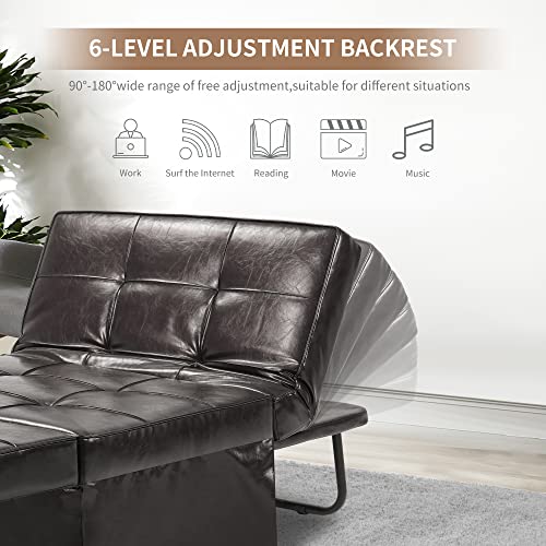 4-in-1 Faux Leather Sofa Bed for Small Spaces