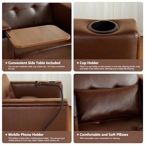 Weselon 3-in-1 Leather Convertible Chair Bed