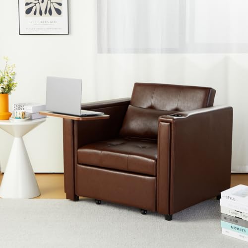 Weselon 3-in-1 Leather Convertible Chair Bed