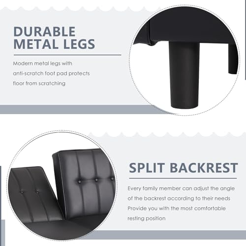 Convertible Futon Sofa Bed with Adjustable Backrest