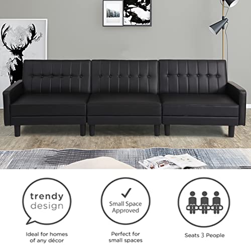 Convertible Futon Sofa Bed with Adjustable Backrest