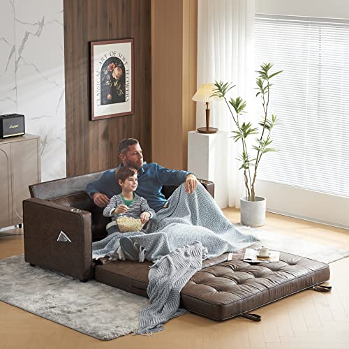 VINGLI 64" Rustic Full Size Futon Sofa Bed