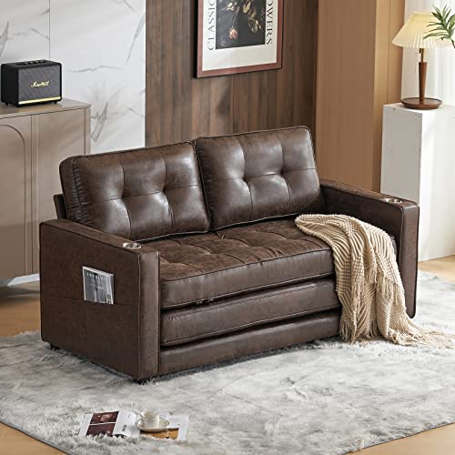 VINGLI 64" Rustic Full Size Futon Sofa Bed