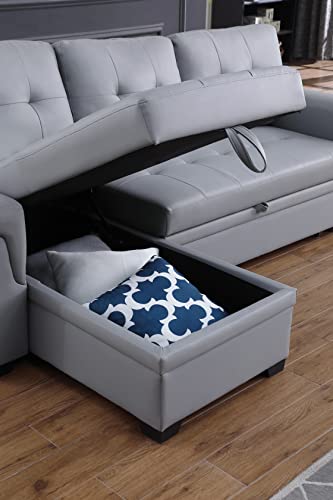 Reversible L-Shaped Sofa with Storage Chaise