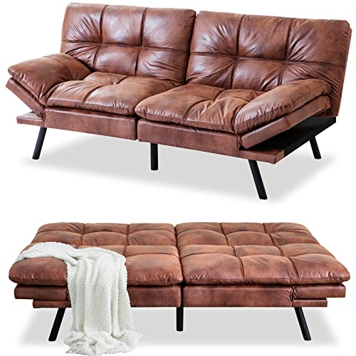 Modern Convertible Memory Foam Futon Sofa Bed