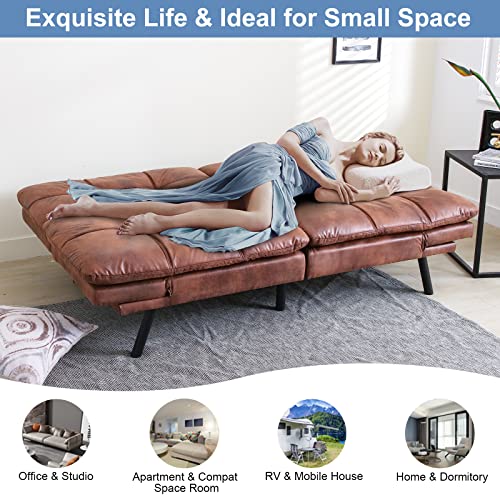 Modern Convertible Memory Foam Futon Sofa Bed