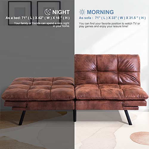 Modern Convertible Memory Foam Futon Sofa Bed