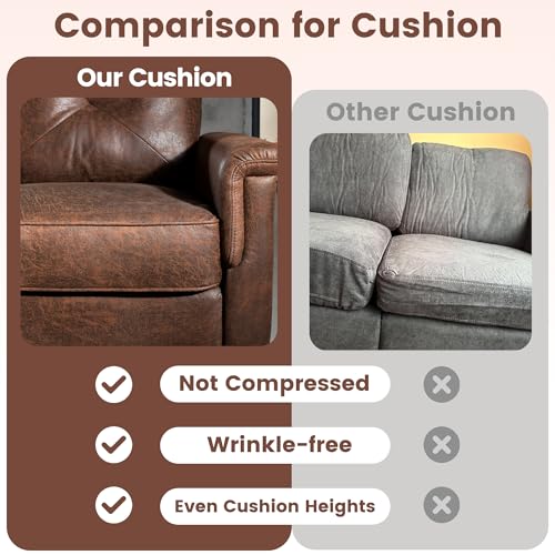 Ovio's 3-Seater Faux Leather Mid-Century Sofa