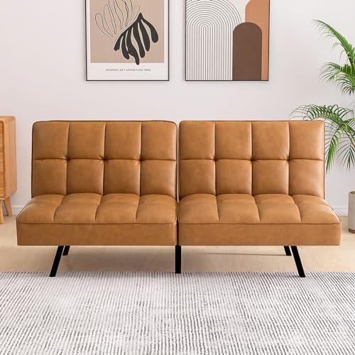 Sofas And Couches - Convertible Faux Leather Futon