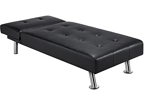 YAHEETECH Convertible Faux Leather Chaise Lounge