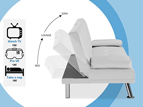 Naomi Home Convertible Futon Sofa Bed - White