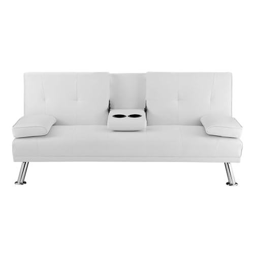 Naomi Home Convertible Futon Sofa Bed - White