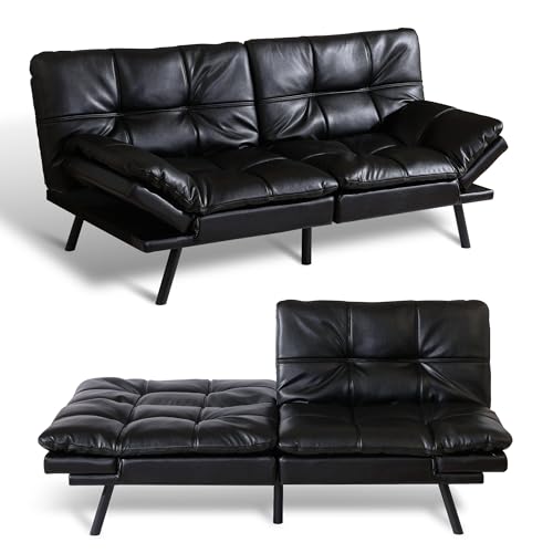 Erdoru 71" Convertible Faux Leather Sofa Bed