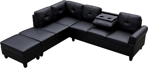 Modern L-Shaped Sleeper Sofa with Chaise Lounge