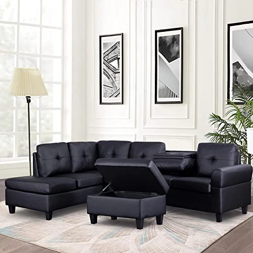Modern L-Shaped Sleeper Sofa with Chaise Lounge