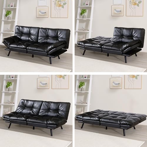 Erdoru 71" Convertible Faux Leather Sofa Bed