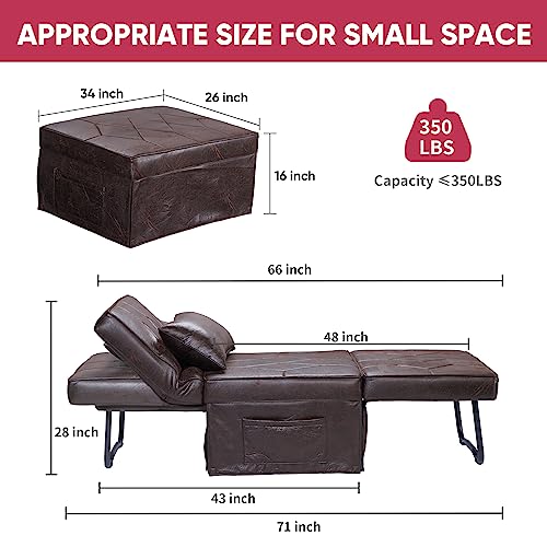 Litbird 4-in-1 Convertible Sofa Bed in Brown
