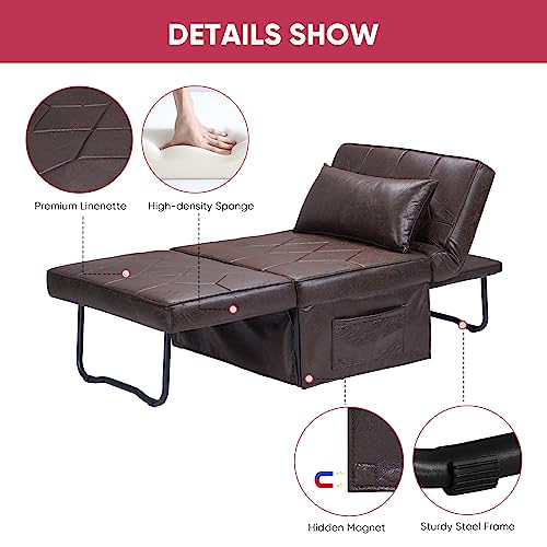 Litbird 4-in-1 Convertible Sofa Bed in Brown
