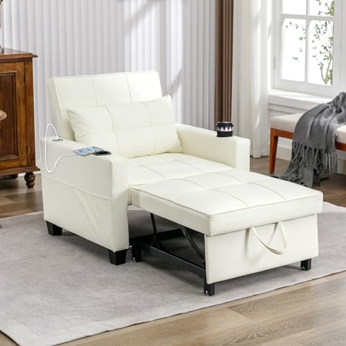 3-in-1 Sleeper Sofa Chair with USB Ports