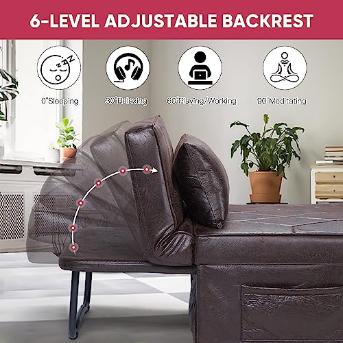 Litbird 4-in-1 Convertible Sofa Bed in Brown