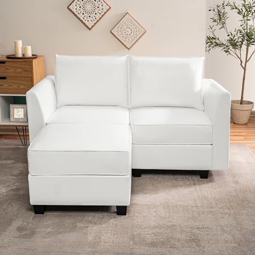 Modern Convertible Modular Sectional Sofa with Ottoman