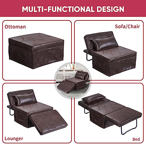 Litbird 4-in-1 Convertible Sofa Bed in Brown