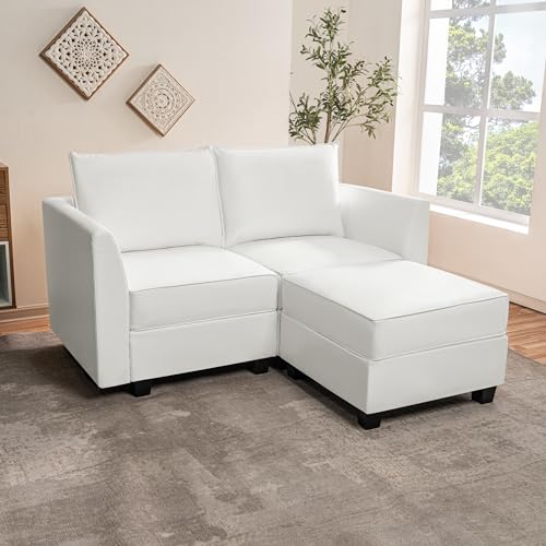 Modern Convertible Modular Sectional Sofa with Ottoman