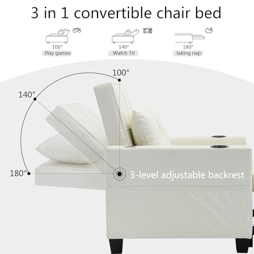 3-in-1 Sleeper Sofa Chair with USB Ports