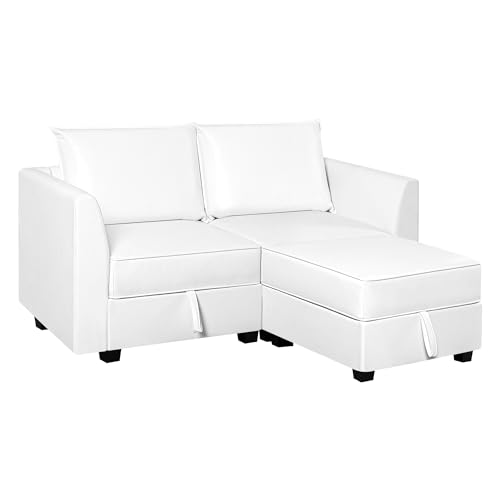 Modern Convertible Modular Sectional Sofa with Ottoman